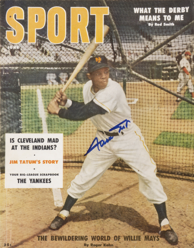 WILLIE MAYS SIGNED 1956 SPORT MAGAZINE