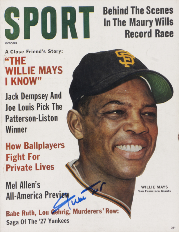 WILLIE MAYS SIGNED 1962 SPORT MAGAZINE