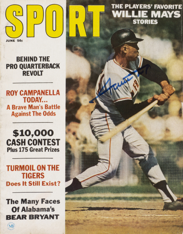 WILLIE MAYS SIGNED 1967 SPORT MAGAZINE