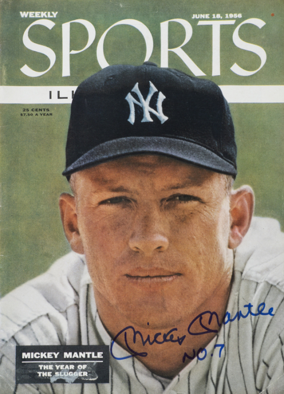 MICKEY MANTLE SIGNED 1956 SPORTS ILLUSTRATED MAGAZINE