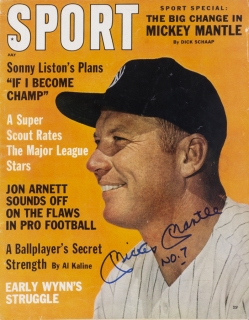 MICKEY MANTLE SIGNED AND INSCRIBED 1962 SPORT MAGAZINE