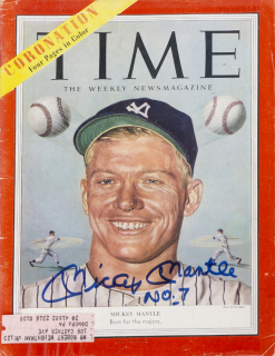 MICKEY MANTLE SIGNED 1953 TIME MAGAZINE GRADED JSA 10