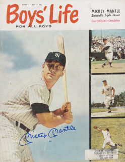 MICKEY MANTLE SIGNED 1959 BOYS' LIFE MAGAZINE GRADED JSA 10