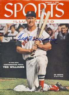 TED WILLIAMS SIGNED 1955 SPORTS ILLUSTRATED MAGAZINE COVER