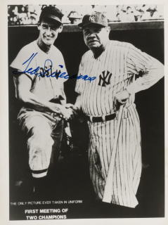TED WILLIAMS SIGNED MEETING BABE RUTH PHOTOGRAPH