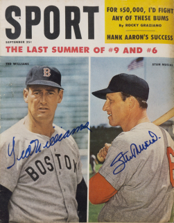 TED WILLIAMS AND STAN MUSIAL SIGNED 1959 SPORT MAGAZINE