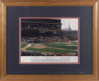 WILLIE MAYS SIGNED FORBES FIELD PHOTOGRAPH
