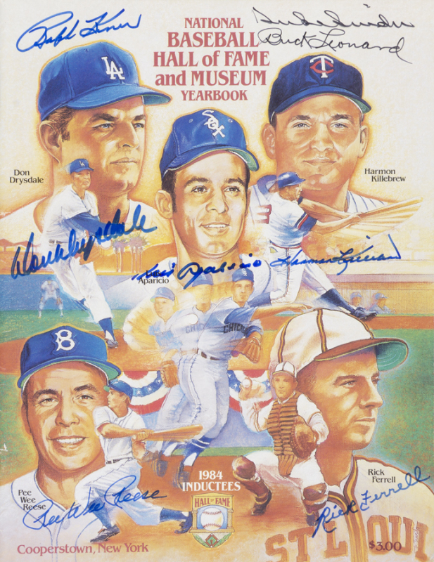1984 BASEBALL HALL OF FAME INDUCTION PROGRAM SIGNED BY EIGHT