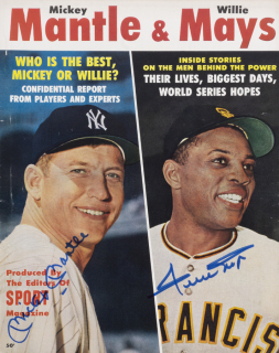 MICKEY MANTLE AND WILLIE MAYS SIGNED 1962 SPORT MAGAZINE