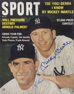 MICKEY MANTLE AND YOGI BERRA SIGNED 1963 SPORT MAGAZINE