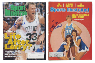 LARRY BIRD SIGNED SPORTS ILLUSTRATED PAIR