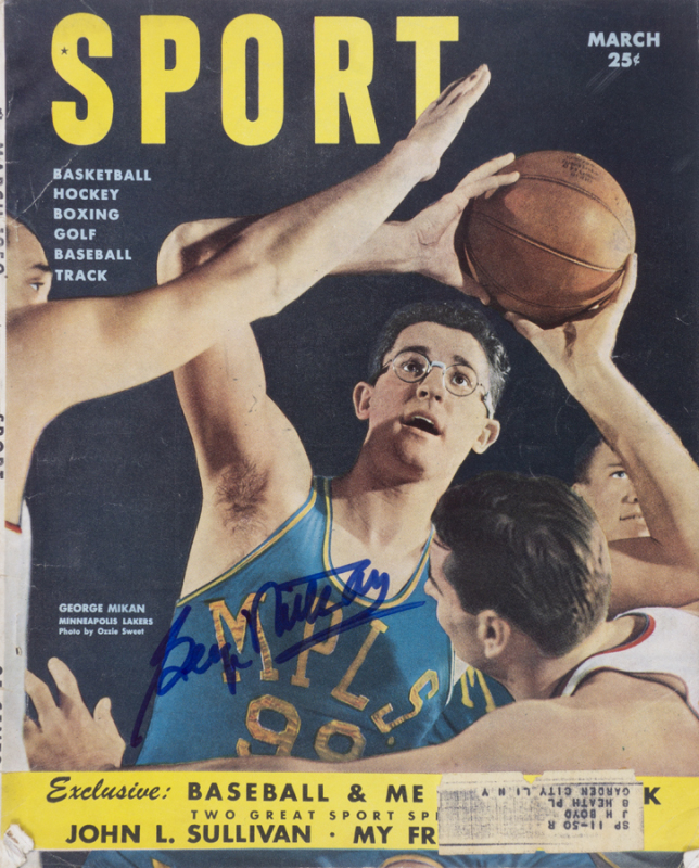 GEORGE MIKAN SIGNED 1950 SPORT MAGAZINE