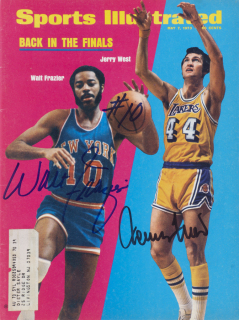 JERRY WEST AND WALT FRAZIER SIGNED 1973 SPORTS ILLUSTRATED MAGAZINE