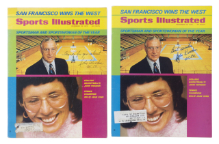 JOHN WOODEN SIGNED 1972 SPORTS ILLUSTRATED PAIR