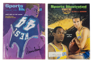 JERRY WEST SIGNED 1960s SPORTS ILLUSTRATED PAIR