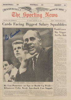 RED AUERBACH SIGNED 1965 SPORTING NEWS
