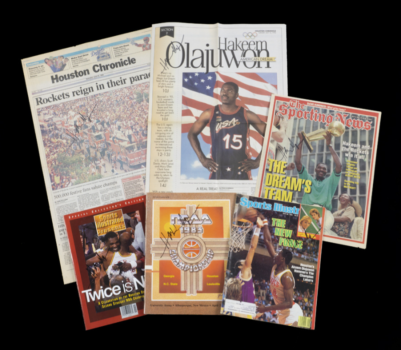 HAKEEM OLAJUWON SIGNED PUBLICATIONS GROUP OF SIX