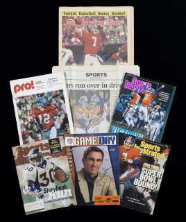 DENVER BRONCOS SIGNED PUBLICATIONS GROUP OF SEVEN