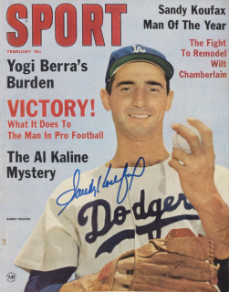 SANDY KOUFAX SIGNED FEBRUARY 1964 SPORT MAGAZINE