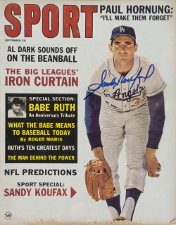 SANDY KOUFAX SIGNED 1963 SPORT MAGAZINE