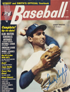 SANDY KOUFAX SIGNED 1966 STREET & SMITH'S BASEBALL MAGAZINE