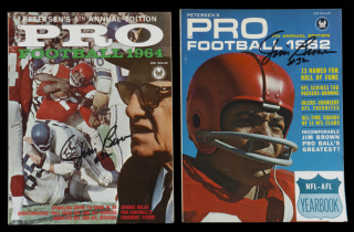 JIM BROWN SIGNED PUBLICATIONS PAIR