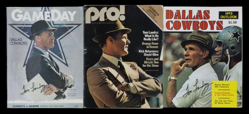 TOM LANDRY SIGNED PUBLICATIONS GROUP OF THREE