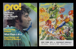 JOE NAMATH SIGNED PROGRAMS PAIR