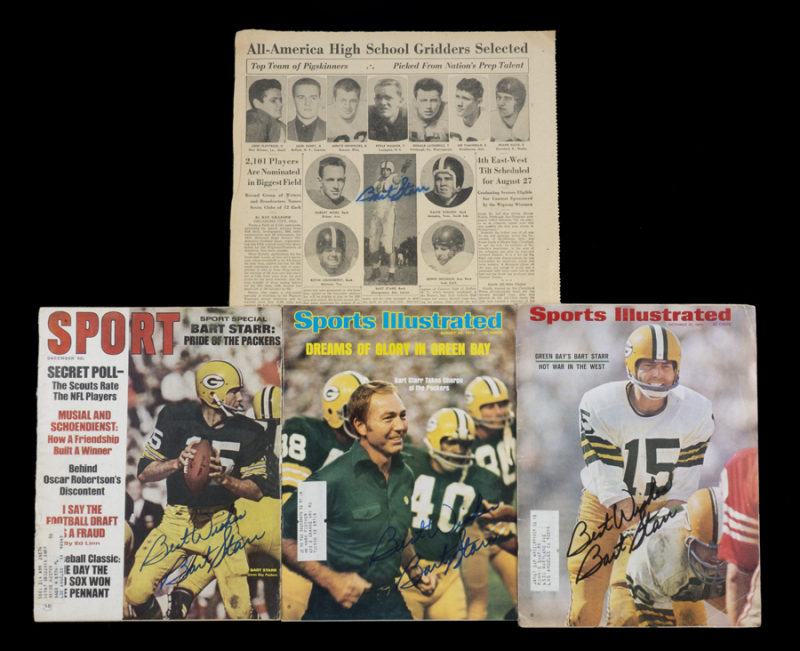 BART STARR SIGNED PUBLICATIONS GROUP OF FOUR