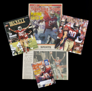 JERRY RICE SIGNED PUBLICATIONS GROUP OF FIVE