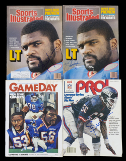 LAWRENCE TAYLOR SIGNED PUBLICATIONS GROUP OF FOUR