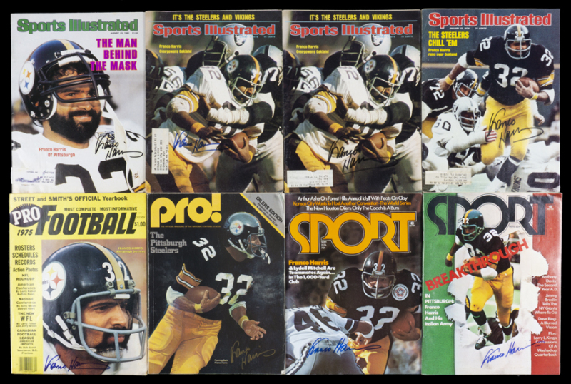 FRANCO HARRIS SIGNED PUBLICATIONS GROUP OF EIGHT