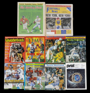 NFL MULTI-SIGNED PUBLICATIONS GROUP OF SIX