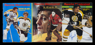 PHIL ESPOSITO SIGNED SPORTS ILLUSTRATED MAGAZINES GROUP OF THREE