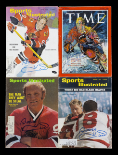 BOBBY HULL SIGNED PUBLICATIONS GROUP OF FOUR