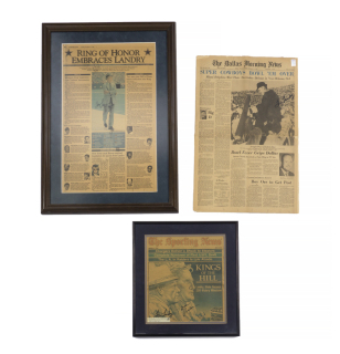 TOM LANDRY SIGNED NEWS ARTICLES GROUP
