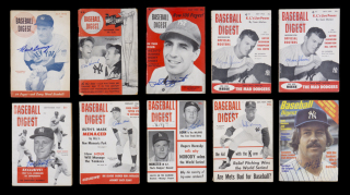 NEW YORK YANKEES SIGNED BASEBALL DIGEST MAGAZINES GROUP OF 10