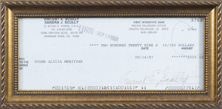 VIN SCULLY SIGNED CHECK