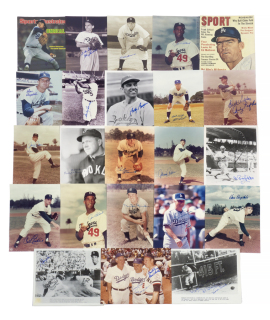 BROOKLYN AND LOS ANGELES DODGERS SIGNED PHOTOGRAPHS GROUP OF 23