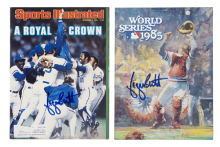 GEORGE BRETT SIGNED 1985 WORLD SERIES PROGRAM AND SPORTS ILLUSTRATED MAGAZINE