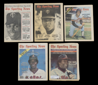 ROD CAREW SIGNED SPORTING NEWS GROUP OF FIVE