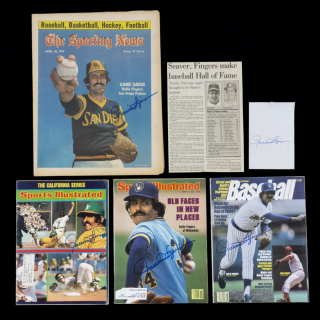 ROLLIE FINGERS SIGNED 1974-1992 PUBLICATIONS GROUP OF FIVE