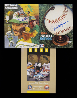 ROLLIE FINGERS SIGNED 1972-1988 PUBLICATIONS WITH WORLD SERIES PROGRAM GROUP OF THREE