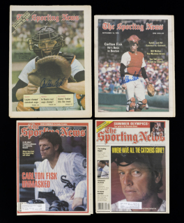 CARLTON FISK SIGNED 1972-1993 THE SPORTING NEWS GROUP OF FOUR