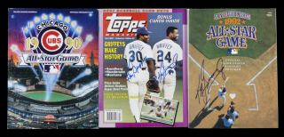 KEN GRIFFEY JR. SIGNED 1990s ALL-STAR GAME PROGRAMS AND TOPPS MAGAZINE GROUP