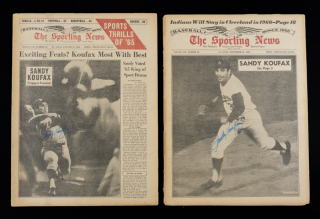 SANDY KOUFAX SIGNED THE SPORTING NEWS PAIR