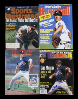 GREG MADDUX SIGNED PUBLICATIONS GROUP OF FOUR