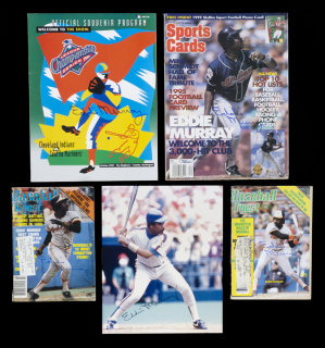 EDDIE MURRAY SIGNED PUBLICATIONS AND PHOTOGRAPH GROUP OF FIVE