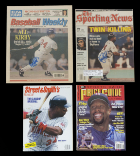 KIRBY PUCKETT SIGNED PUBLICATIONS GROUP OF FOUR