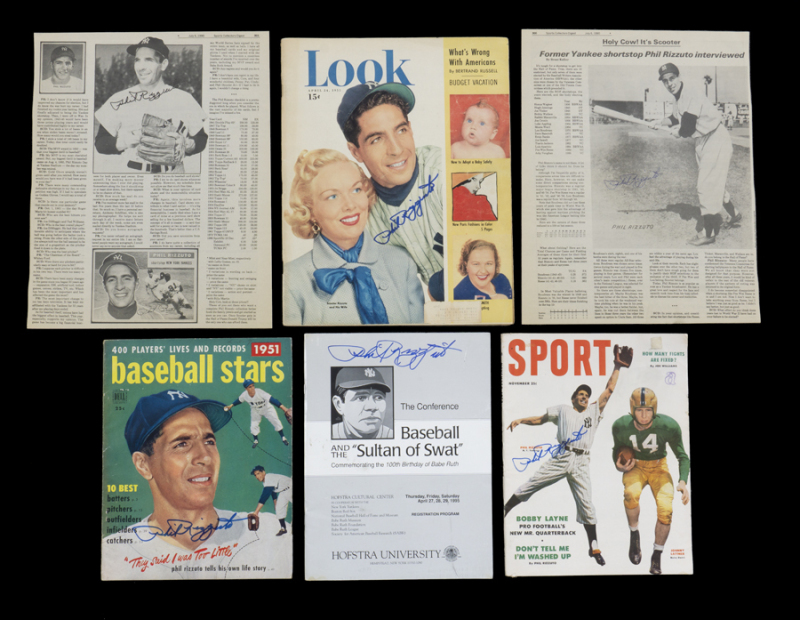 PHIL RIZZUTO SIGNED PUBLICATIONS GROUP OF SIX